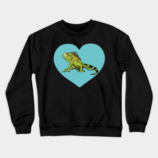 Iguana Heart for Iguana Lovers, White Crewneck Sweatshirt